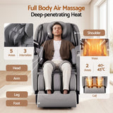 Livemor FLEX Full Body Massage Chair, Zero Gravity, Airbags, Recliner, Dual-Zone Waist & Calf Heat, 5 Auto Programs, 15cm Leg Extension for Different Height, Voice Control, Bluetooth Speakers
