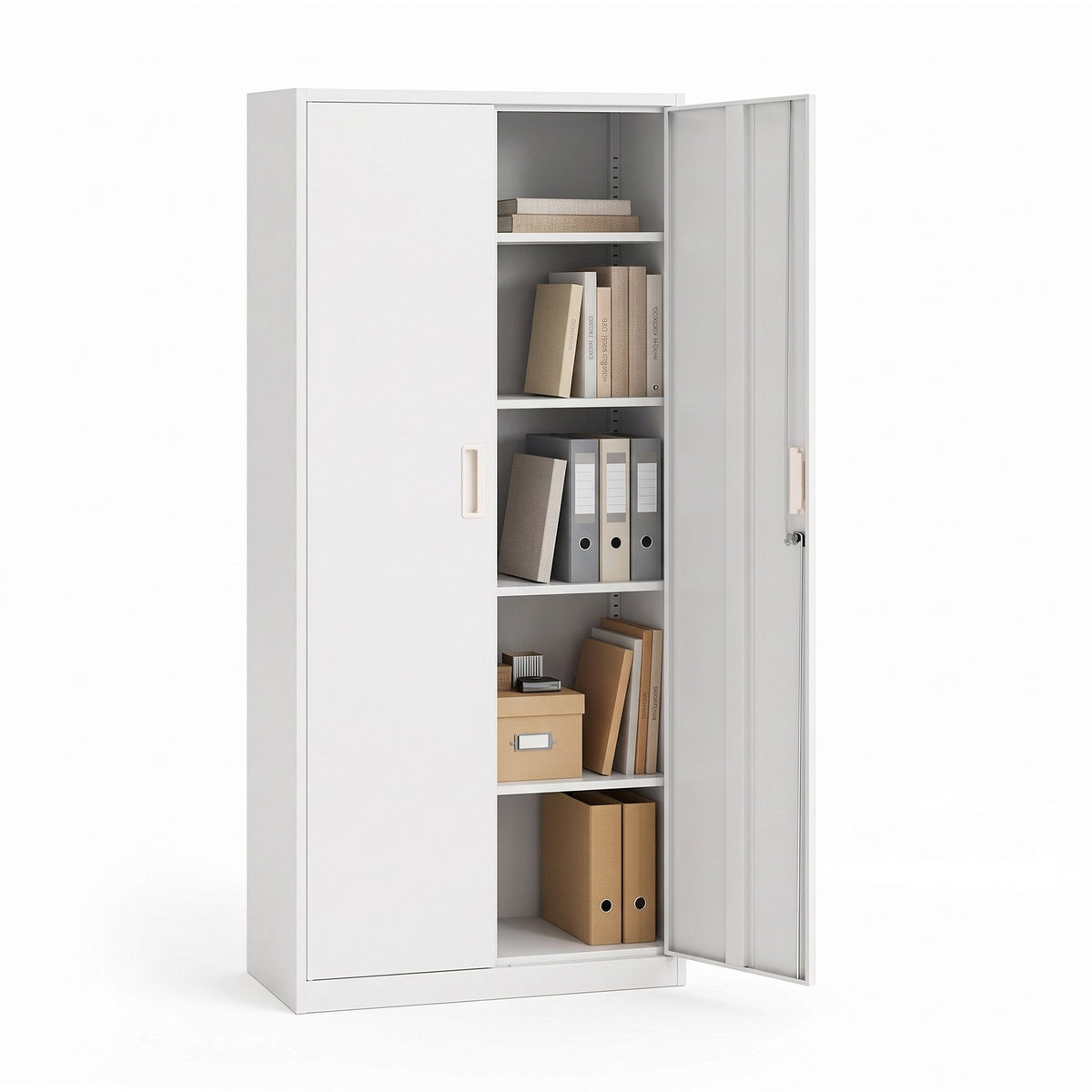 Astiss 180cm Steel Locker Cabinet Mental Storage 4 Adjustable Shelves