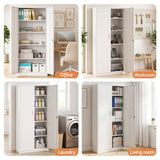 Astiss 180cm Steel Locker Cabinet Mental Storage 4 Adjustable Shelves