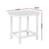 Gardeon Outdoor Coffee Side Table HDPE Desk Patio Furniture Camping Garden White