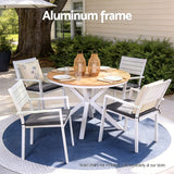 Gardeon Outdoor Dining Table 108CM Aluminum Frame WPC Top Desk Patio Furniture