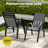 Gardeon 7PC Outdoor Dining Set Table and Chairs Patio Furniture Bistro Set Garden Grey