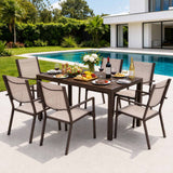 Gardeon 7PCS Outdoor Dining Set Patio Furniture Table and Chairs Garden Coffee