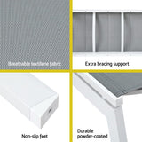 Gardeon 2PC Sun Lounger Chaise Lounge Wheels Patio Furniture Outdoor Setting White