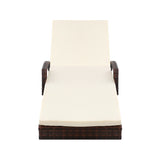 Gardeon Sun Lounge Wicker Lounger Outdoor Furniture Beach Chair Patio Adjustable Cushion Brown