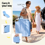 Gardeon Sun Lounger 5 Position Folding Tanning Chair with Face Hole Blue