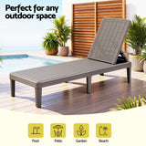 Gardeon Sun Lounge Adjustable Lounger Patio Outdoor Furniture Lightweight Brown
