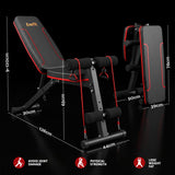 Everfit Weight Bench Adjustable FID Bench Press Home Gym 150kg Capacity