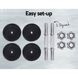 Everfit 15kg Dumbbell Set Weight Plates Dumbbells Lifting Bench