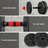 Everfit 30kg Adjustable Dumbbell Set 4in1 Barbell Weight Plates Home Workout