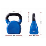 Everfit 16kg Kettlebell Cast Iron Weightlifting Bench Dumbbells Kettle Bell Blue