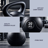 Everfit 20kg Kettlebell Weights Strength Training with Anti-slip Carry Handle & Stable Base Gym Home