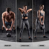 Everfit 16kg Cast Iron Kettlebell Powder Coating Flat Bottom Home Gym