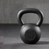 Everfit 16kg Cast Iron Kettlebell Powder Coating Flat Bottom Home Gym