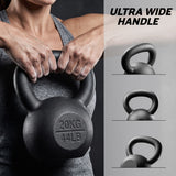 Everfit 20kg Cast Iron Kettlebell Powder Coating Flat Bottom Home Gym