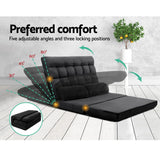 Artiss Sofa Bed Adjustable Floor Chair & TV Unit 120cm Entertainment Cabinet Set