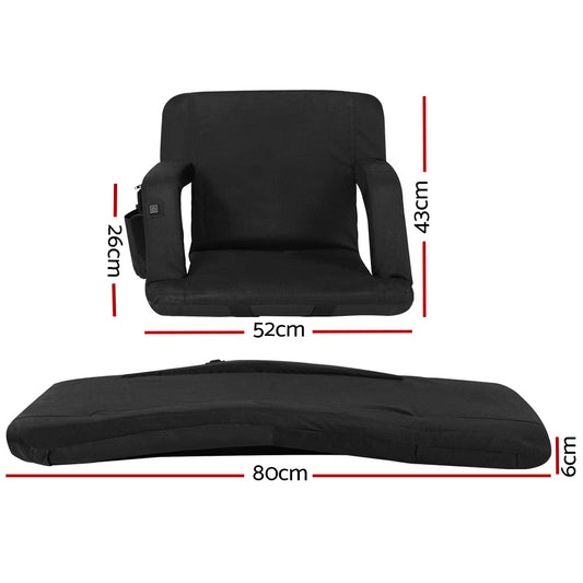 Artiss 2X Floor Lounge Sofa Bed With Armrest Heated Cushion