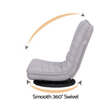 Ariss Swivel Floor Chair 360 Adjustable Foldable Lounge Seat Floor Sofa Chair Grey