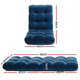 Artiss 2PCS Floor Lounge Sofa Bed Flannel Fabric Navy