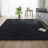 Artiss Floor Rug 200x230cm Plush Area Shaggy Rug Living Room Bedroom Carpet Black