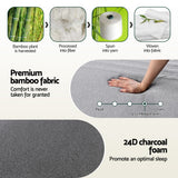 Giselle Bedding Cool Gel Memory Foam Mattress Charcoal 7-Zone Washable Bamboo Cover 15cm Single