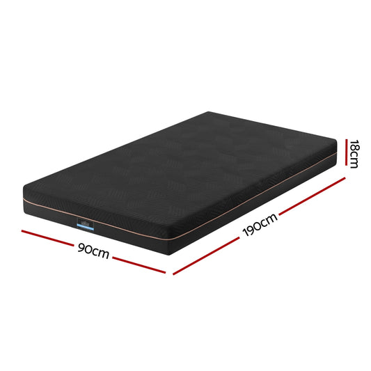 Giselle 18cm Memory Foam Mattress Green Tea Foam Cool Gel Foam Mattresses Single