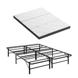 Giselle Folding Bed with Mattress Double Portable Foldable Guest Bed Bamboo Cover