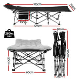 Artiss Folding Bed With Mattress Heavy Duty Grey 185CM