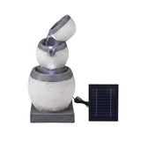 Gardeon Solar Fountain 3 Levels Cascading Bowl Water Feature 52cm Grey