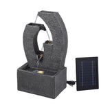 Gardeon Solar Fountain 5 Levels Cascading Water Feature Resin 50cm Black