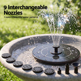 Gardeon Solar Fountain Pump Bird Bath Water Feature 17cm 165L/h Flow Black