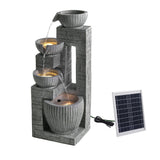 Gardeon Solar Fountains Water Features Cascading Design Polyresin 80cm Grey