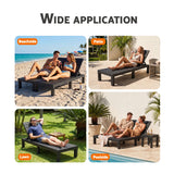 Gardeon 2X Foldable Sun Lounges Outdoor Recliner Patio Beach Chair Slatted Black