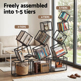 Artiss 5-Tier Bookshelf Metal Geometric Display Shelf Storage Organizer Black