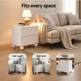 Artiss Bedside Table Nightstand 2 Drawers Storage Side Cabinet Beige
