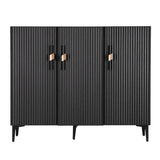 Artiss Shoe Cabinet Fluted Style 25 Pairs Shoe Storage Cupboard Black