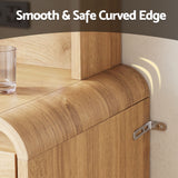 Artiss Dressing Table Makeup Vanity Desk LED Mirror Drawers Charging Station Curved Edge Wood