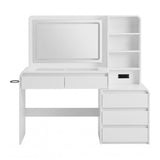 Artiss Dressing Table Makeup Vanity Desk LED Mirror Drawers Charging Station Curved Edge White