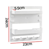 Artiss Bedside Shelf Wall Mount Organizer - Self-Adhesive Floating Nightstand Caddy for Storage, No-Drill Stick-On Aesthetic Room Decor for Girls & Dorms