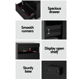 Artiss 2x Bedside Table LED - HERES Black