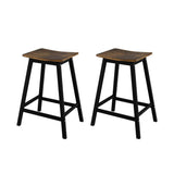 Artiss Bar Stools Set of 2 Kitchen Counter Stools Wooden Industrial Rustic Brown
