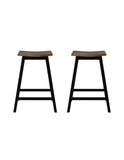 Artiss Bar Stools Set of 2 Kitchen Counter Stools Wooden Industrial Rustic Brown