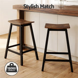 Artiss Bar Stools Set of 2 Kitchen Counter Stools Wooden Industrial Rustic Brown