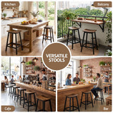 Artiss Bar Stools Set of 2 Kitchen Counter Stools Wooden Industrial Rustic Brown