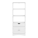 Artiss Bathroom Floor Storage Cabinet with 2 Drawers 3 Open Shelves 2 Doors White