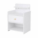Artiss Bedside Table Drawer Charging Station White