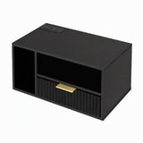 Artiss Floating Bedside Table with Charging Station Black Nightstand 1 Drawer