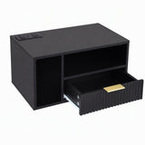 Artiss Floating Bedside Table with Charging Station Black Nightstand 1 Drawer