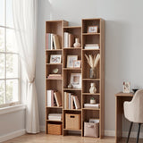 Artiss Bookshelf Display Shelves CD DVD Storage Rack Tall Bookcase Oak