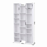 Artiss Bookshelf Display Shelves CD DVD Storage Rack Tall Bookcase White